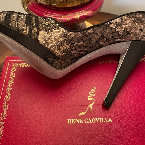 Luxury Roberto Cavalli Paris Satan Heel/Lace overlay pink/ Silver crystal sole - Picture 8 of 8